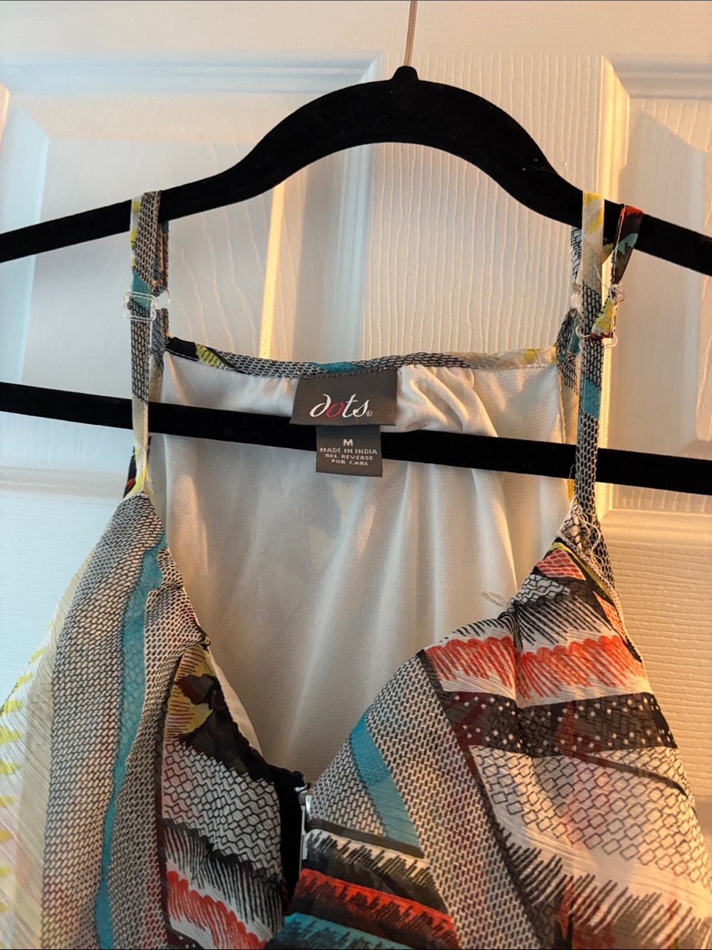 Dots Multicolor Geometric Ruffle Maxi Dress - Picture 9 of 9